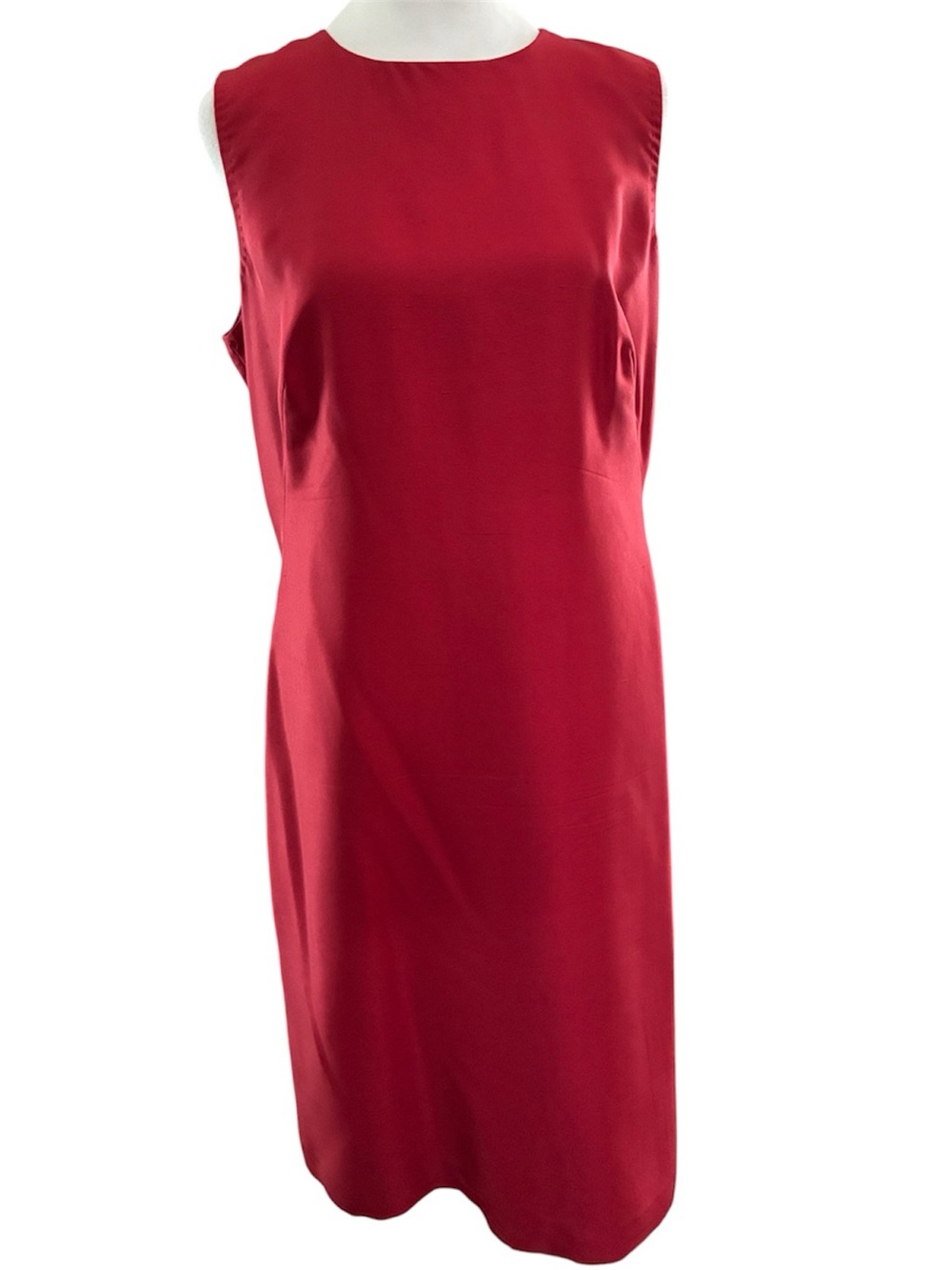 Anne Klein Sleeveless Silk Red Sheath Dress size 10